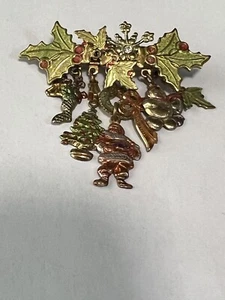 BLICKENDE SCHNEEFLOCKE TROPFEN BAUMELN CHARMS AN STECHPALMENRAND BROSCHE ANSTECKNADEL - Bild 1 von 4