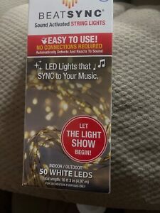 Beatsync 50 LED Sound Activated Mini Lights Sync to Your Holiday Beats NEW