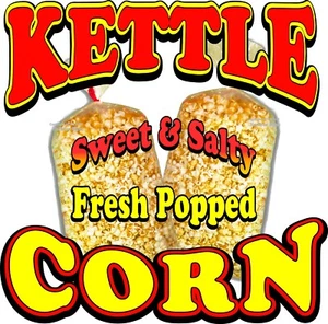 Kettle Corn DECAL (Choose Your Size) Food Truck Concession Vinyl Sign Sticker - Picture 1 of 4