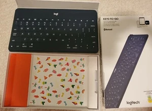 1 NIB Logitech Keys-to-Go keyboard for iPhone, iPad, Apple TV in blue & orange - Picture 1 of 12