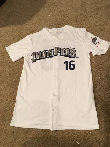 Lehigh Valley IronPigs Phillies SGA White #16 Jersey, Size Junior Medium, New Cover