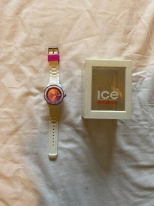 Ice Watch Unisex Sili Ice White Purple Watch, Rotating Bezel & Magnified Date  - Picture 1 of 6