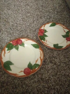 Franciscan 2 Apple 8" Salad Plates Made in California USA Vintage Earthenware #1 - Picture 1 of 5