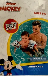 Disney Junior Mickey Mouse Inflatable Swim Arm Bands Floaties Pool Water Age 3-6 - Picture 1 of 3