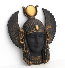 Veronese Design Egyptian Art Deco Goddess Isis Wall Plaque Resin Black Gold Fini
