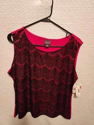 Covington Mujer Pequeña Sin Mangas Transparente Encaje Look Talla XLP NUEVO CON ETIQUETAS  Foto 1 de 4