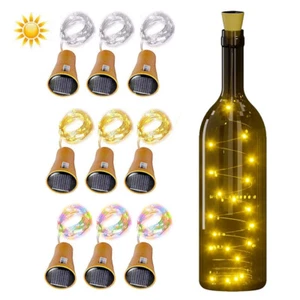 1-3x 20LEDs Solar Wine Bottle String Light Solar Copper Wire Fairy Lights Cork - Picture 1 of 27