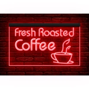 110136 Fresh Roasted Coffee Shop Cafe Store Bar Display LED Light Neon Sign - Picture 1 of 11
