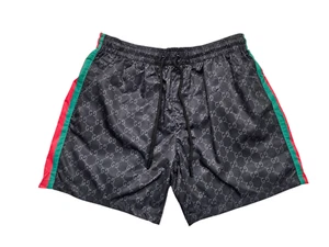 Mens Gucci Black GG Logo Green Red Stripes Swim Shorts 3XL - Picture 1 of 2