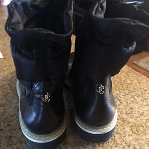 Jimmy Choo Bao flache schwarze Stiefel, Gr. 38,5 - Bild 1 von 4