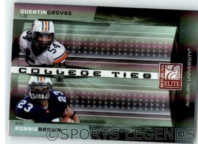 2008 Elite College Ties Combos Green #CTC-20 Ronnie Brown, Quentin Groves /800 - Image 1 of 2