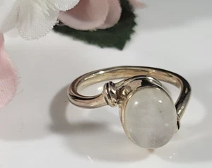 Designer ARYO Vermeil Sterling Silver 925 Cabochon Moonstone Modernist Natural - Picture 1 of 19