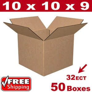 50 - 10x10x9 Cardboard Boxes Mailing Packing Shipping Box Corrugated Carton - Picture 1 of 1