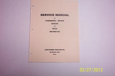 JOHN DEERE MAGNETO MANUAL DE SERVIÇO-FAIRBANKS-MORSE-EDISON-WICO - Imagem 1 de 4