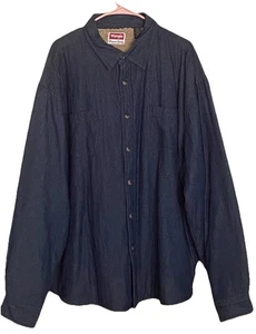 CAMISA CHAMARRA WRANGLER PREMIUM HOMBRE SHERPA POLAR DENIM ABOTONADA TALLA 2XL USADA EN EXCELENTE ESTADO - Imagen 1 de 3