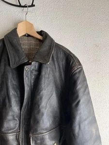 Enrico Mandelli Euro Leather Jacket A2 Thick Vintage Black - Foto 1 di 8