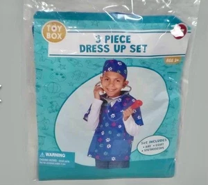 3 piece Veterinarian Dress-up Costume set  Ages 3+ Hat Coat & Stethoscope - Picture 1 of 2