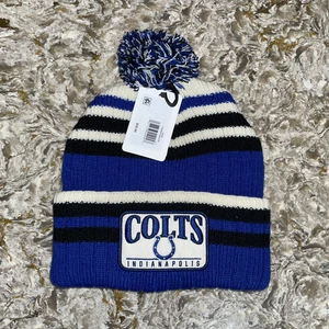 INDIANPOLIS COLTS POM POM GORRO SOMBRERO MVP EQUIPO DE FÚTBOL AMERICANO DE LA NFL (MINORISTAS $30) NUEVO - Imagen 1 de 6