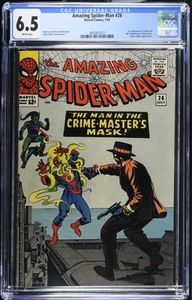 Amazing Spider-Man #26 (1965) Key 1st Crime-Master CGC 6.5 White Pages NY200 - Picture 1 of 2
