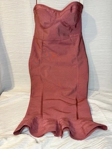 PrettyLittleThing Midikleid rosa Rüschensaum Bandage 6 - Bild 1 von 8