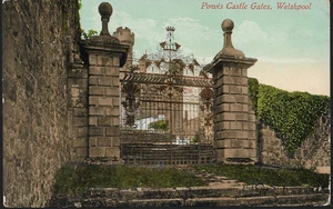 Welshpool, Powys - Powis Castle Entrance - postcard, local pmk 1909 - Picture 1 of 2