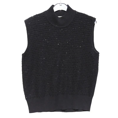 Chaleco Suéter Vintage Lana de Cordero Tejido Gofre Cuentas Elegante Preppy Jones Nueva York L Foto 1 de 4