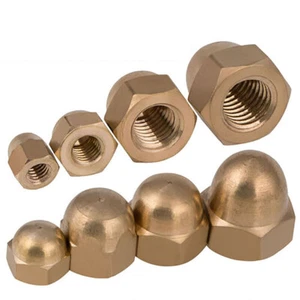 Tuercas de cúpula de latón tuerca de cúpula de tapa de bellota M3,4,5,6,8,10,12,14,16,18,20 pernos métricos de ajuste - Imagen 1 de 8