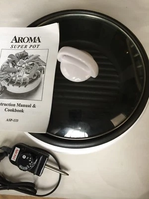 Parrilla eléctrica interior Aroma ASP-133 3 en 1, olla y vaporera 10" Foto 1 de 4