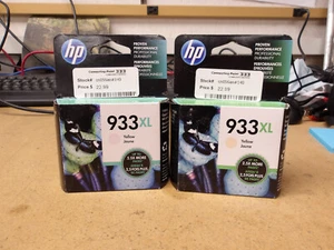 (2) Cartuchos de tinta amarilla de alto rendimiento OEM HP 933XL (CN056AN) NUEVOS - Imagen 1 de 4