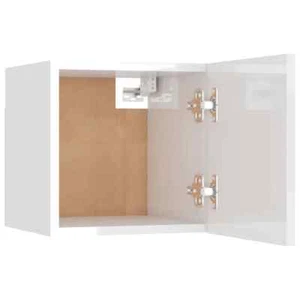 High Gloss Wooden Bedside Cabinet Side Table Storage Drawers Nightstand White - Picture 1 of 8