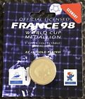 GERMANY,BN & SEALED,WORLD CUP FRANCE 98, 22ct GOLD PLATED MEDALLION.
