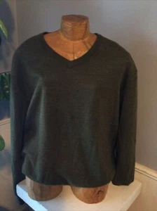 Club Room 100% Merino Wool  Green V Neck Long Sleeve - Picture 1 of 10