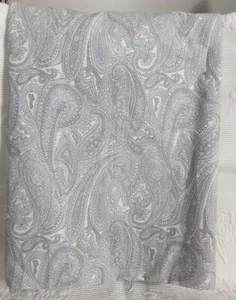 Lauren Ralph Lauren Flachlaken Paisley grau hellblau Doppelgröße 70x96 - Bild 1 von 8