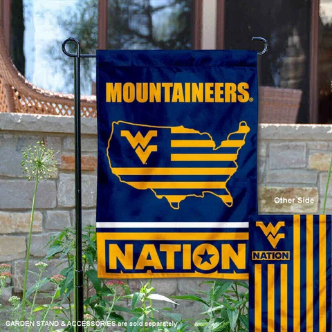 West Virginia University USA Stars and Stripes Garden Flag and Yard Banner Cover