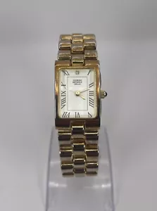 Giorgio Beverly Hills Women Dress Tank Gold Tone 20mm Quartz Analog Watch 7.25” - Picture 1 of 11
