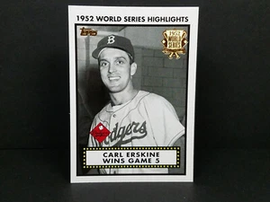 2002 Topps #52WS-5 Carl Erskine Wins Game 5 - 1952 World Series Highlights - Picture 1 of 2