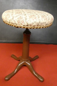 Antique Archer Organ Piano Medical Cast Iron & Wood Rare Four Leg Stool RESTORED - Picture 1 of 8