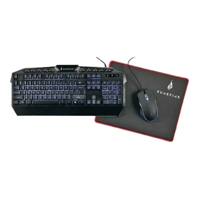 SureFire Kingpin RGB Gaming Keyboard Mouse & Mat Pad Combo - US English QWERTY - Image 1 of 2