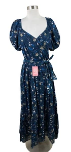 Ivy City Co. NEW Navy Fall Floral Antoinette Tiered Midi Dress Large Cottage - Picture 1 of 4