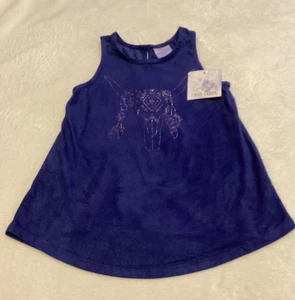 Girls Faux Suede Tank Top ~ Small (6/6X) ~ Navy ~ NWT ~ Western ~ Metallic - Picture 1 of 6