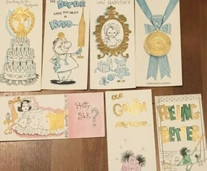 Vintage Greeting Cards 50s 60s All Occasion Studio Design Gold Embossed - Picture 1 of 12
