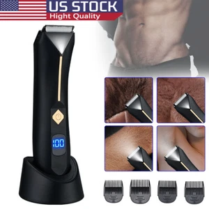 Electric Men Manscaping Pubic Hair Trimmer Waterproof Groin Ball Body Shaver New - Picture 1 of 15