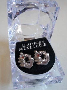 Para hombres Acabado Plateado Tarjetas Piedra Moda Elegante Hip Hop Pendiente Tachuela con Caja - Imagen 1 de 4