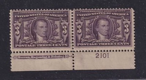 1904 Louisiana Purchase 3c violet Sc 325 MHRs OG plate number & imprint pair (CA - Picture 1 of 2