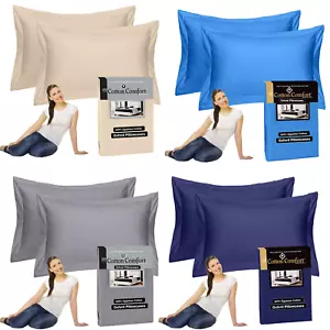 4 Pair 400 TC 100% Egyptian Cotton Housewife Pillowcases Grey Oxford Pillow Case - Picture 1 of 29