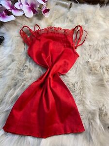 Donna magnolia red cotton Camisole Top sleepwear nightwear size S 