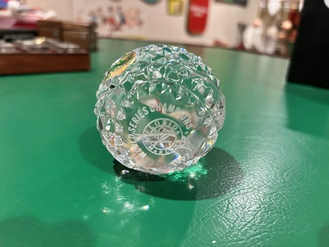 WATERFORD CRYSTAL - FLORIDA MARLINS BASEBALL SHAPE GLASS CRYSTAL - RARE LIMITED Cover