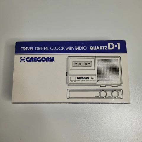 Gregory Quartz D-1 Silver Digital Travel Clock With Radio- Japan Cover