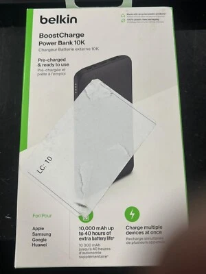 Belkin 10000mAh Power Bank 15W with USB-A and USC-C - Black - Image 1 of 2