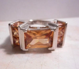 3 Handmade rings with Emerald green, Honey Topaz, Purple Amethyst - Picture 1 of 9